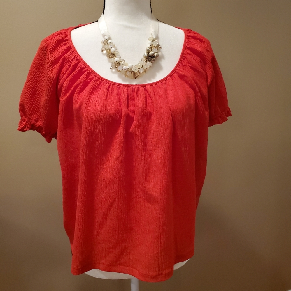 NEW Madewell red blouse flowy top M